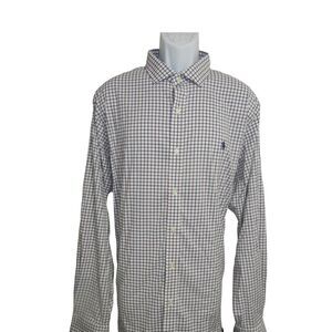 Polo Ralph Lauren Performance Button Shirt Mens Size 2XL Blue Plaid Long Sleeve